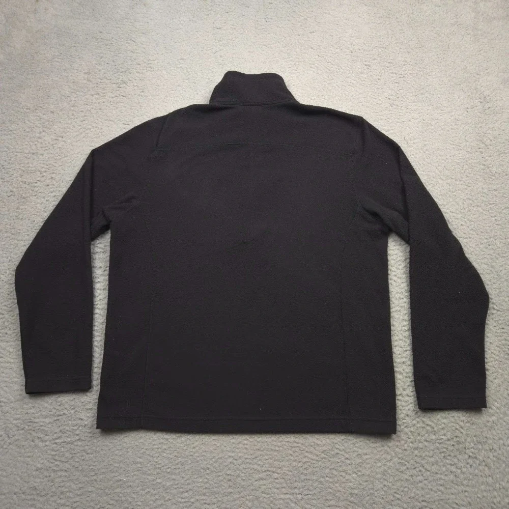 The North Face Mens Large Black Quarter Zip Fleece Pullover Gray Pocket
